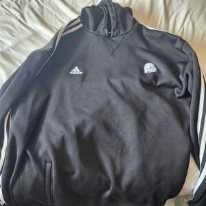 Adidas Black Drake Bulldogs Hoodie with White Stripes
